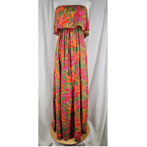 JAPNA WOMEN'S STRAPLESS MAXI DRESS – VIBRANT FLORAL PRINT – SIZE SMALL – NWT - Picture 2 of 15